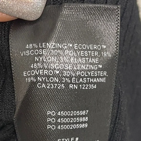 Wilfred Classic Black Knit Long Sleeve Dress Mock Neck High Thigh Slit Sz M - Picture 12 of 15